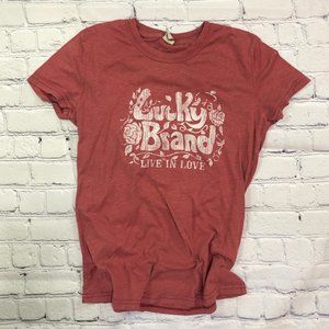 Lucky Brand Live in Love logo tee Sz S
